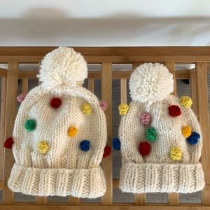 Blueberry Hill Matching Pompom hats